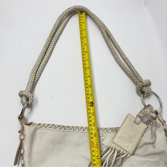 Large off white vintage ralph lauren leather bag with logo tassel - Picture 12 of 13